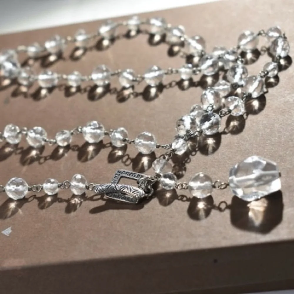 Silpada Sterling Silver Glass Bead Nugget Toggle Necklace 35” long - Picture 7 of 12